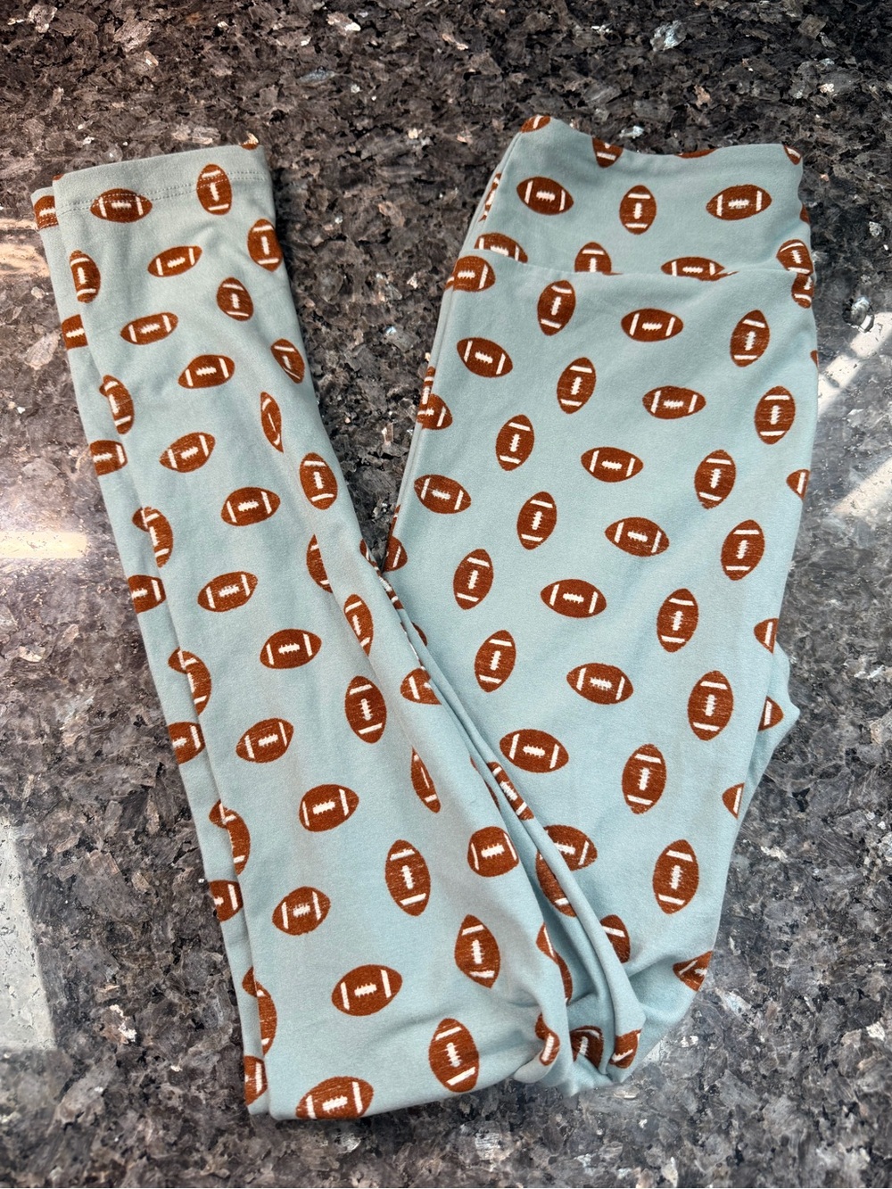 LuLaRoe Women’s Limited Edition Sporty Football Print Leggings Size One Size OS